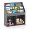 Kids Storage Organizer with Tiered Shelves Grey Engineered Wood Bookshelf for Toys and Books